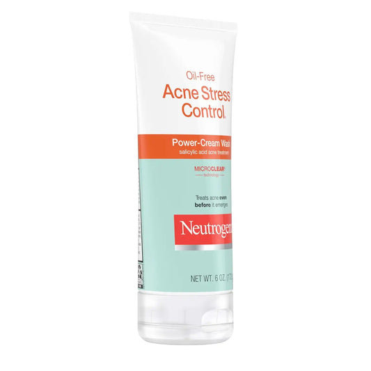 Neutrogena Oil Free Acne Stress Control Power Cream Cleanser, 3 x 6 oz