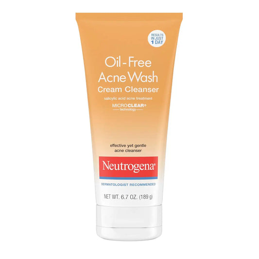 Neutrogena Oil-Free Acne Face Wash Cream Cleanser, 6.7 fl oz