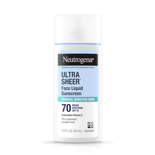 Neutrogena Ultra Sheer Liquid Mineral Face Sunscreen SPF 70, 1.4 fl oz