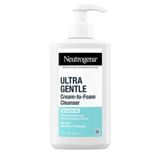 Neutrogena Ultra Gentle Cream to Foaming Face Wash, 12 fl oz