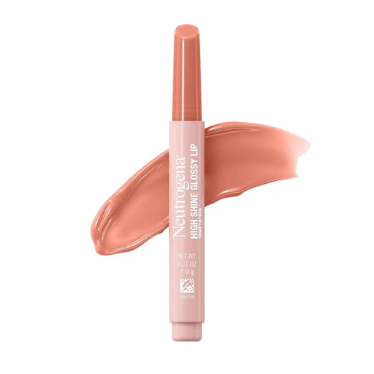 Neutrogena High Shine Glossy Lip with Maracuja Oil + Vitamins & Antioxidant Vitamin E, Nourishing Glossy Lip, Non-Retractable, Pigmented For Buildable Color, Temptation, 0.07 oz (Pack of 2)
