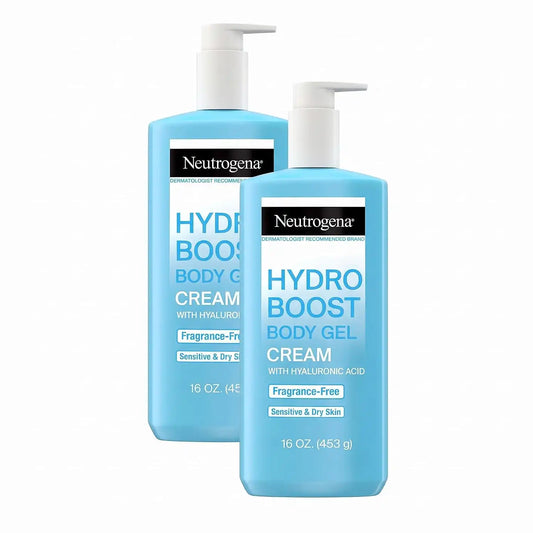 Neutrogena Hydro Boost Body Gel Cream With Hyaluronic Acid, Hydrating Body Lotion For Dry Skin, Fragrance-Free Hyaluronic Acid Moisturizer, 16 OZ (Pack of 2)