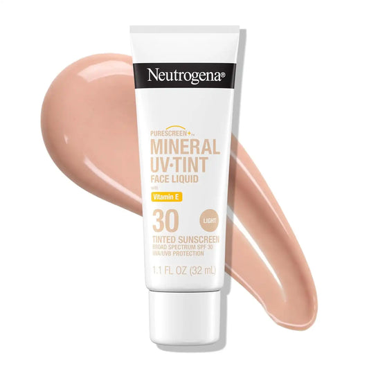 Neutrogena Purescreen+ Mineral Tinted Sunscreen SPF 30, Light, 1.1 Fl Oz (Pack of 12)