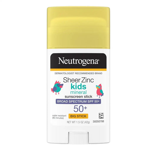 Neutrogena Sheer Zinc Oxide Kids Mineral Sunscreen Stick SPF 50+, 1.5 Fl Oz (Pack of 12)