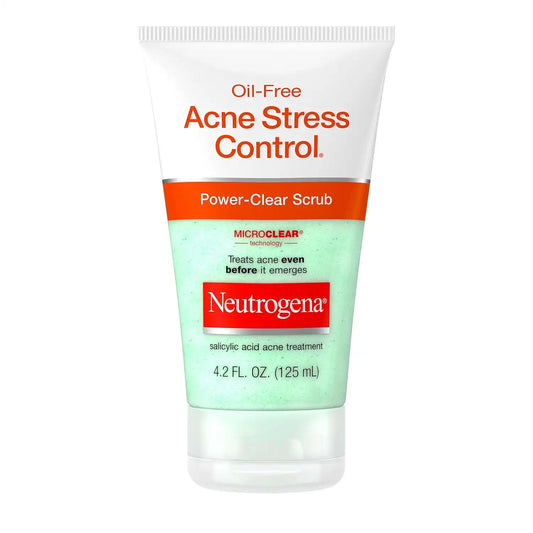 Neutrogena Oil Free Acne Stress Control Power Clear Face Scub, 4.2 fl oz