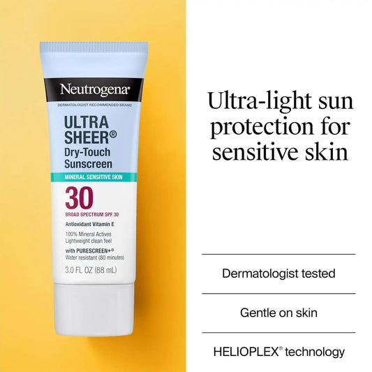 Neutrogena Ultra Sheer Dry-Touch Mineral Sunscreen SPF 30, 3 fl oz