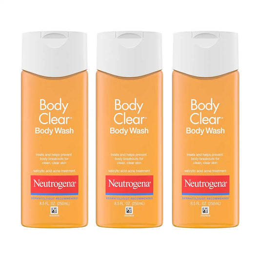 Neutrogena Body Clear Acne Body Wash, 3 x 8.5 fl oz