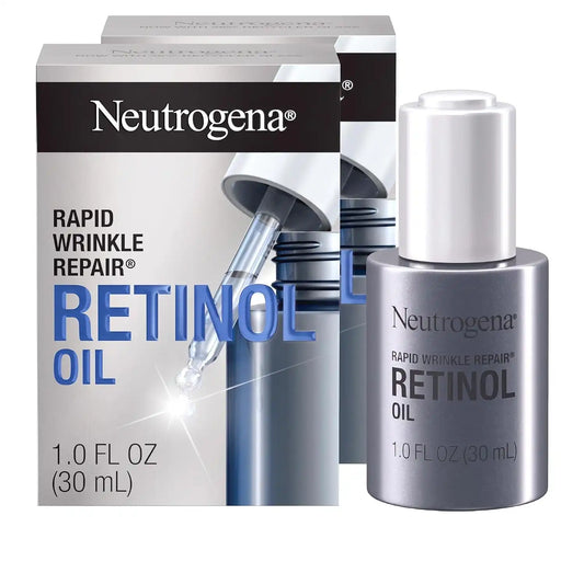 Neutrogena Rapid Wrinkle Repair Retinol Face Oil, Daily Anti-Aging Face Serum to Fight Fine Lines, Deep Wrinkles, & Dark Spots, 1.0 fl. oz,(Pack of 2)