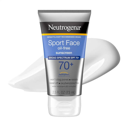 Neutrogena Sport Face Sunscreen Lotion SPF 70+, 2.5 fl. oz (Pack of 12)