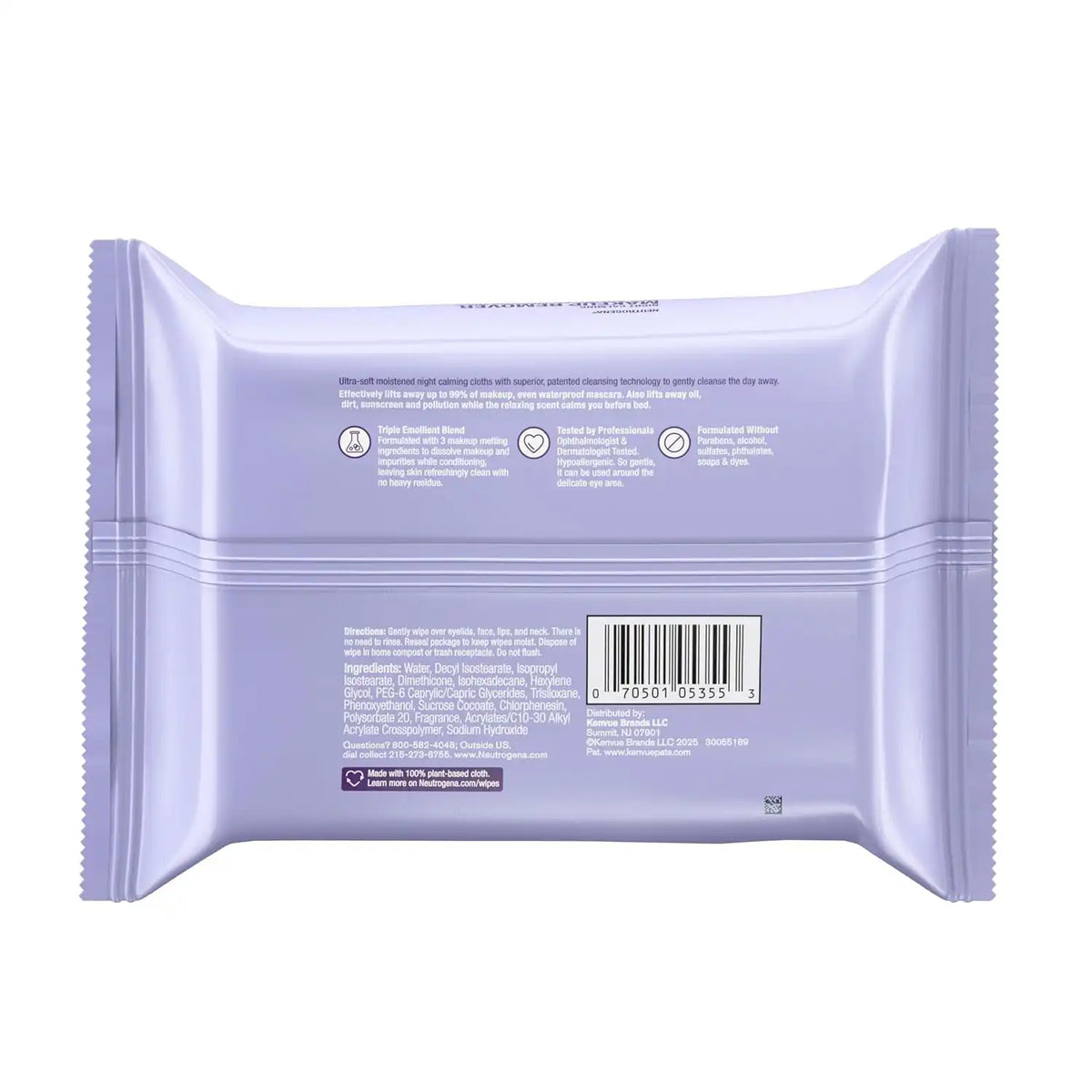 Neutrogena Night Calming Makeup Remover Wipes, 25 ct