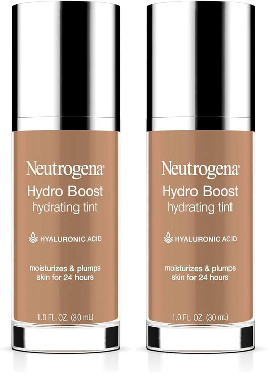 Neutrogena Hydro Boost Hydrating Tint with Hyaluronic Acid, Lightweight Water Gel Formula, Moisturizing, Oil-Free & Non-Comedogenic Liquid Foundation Makeup, 115 Cocoa Color 1.0 fl. oz (Pack of 2)
