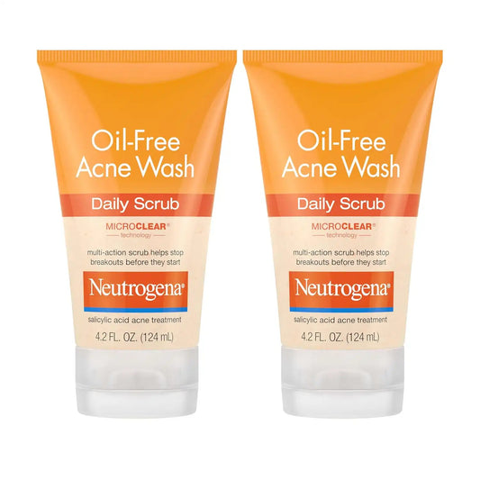 Neutrogena Oil Free Daily Acne Face Scrub, 2 x 4.2 oz