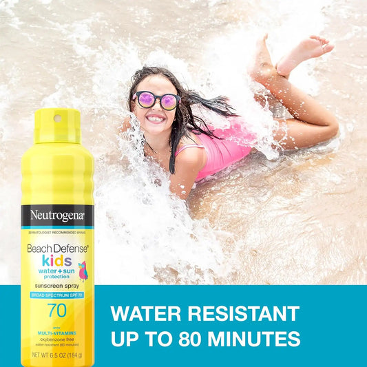 Neutrogena Beach Defense Kids Sunscreen Spray SPF 70, 6.5 oz, 2 Pack
