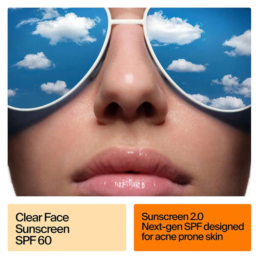 Neutrogena Clear Face Sunscreen Acne-Prone Skin SPF 60 with BEMT, 1.4 Fl Oz