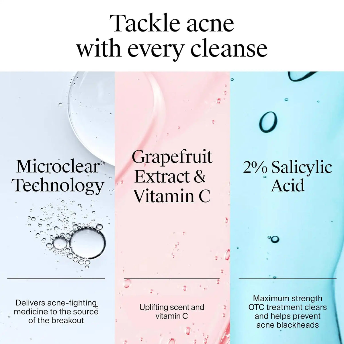 Neutrogena Oil Free Pink Grapefruit Acne Face Wash, 3 x 6 fl oz
