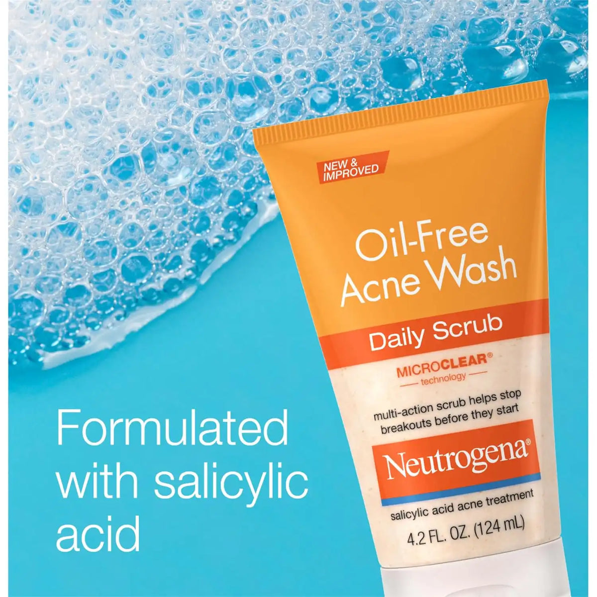 Neutrogena Oil Free Daily Acne Face Scrub, 2 x 4.2 oz