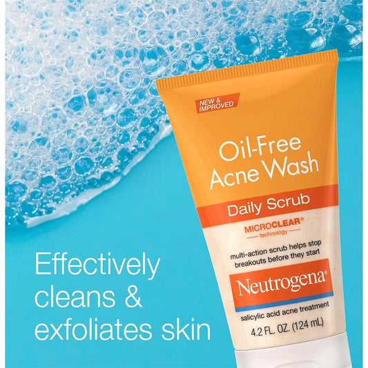 Neutrogena Oil Free Daily Acne Face Scrub, 2 x 4.2 oz