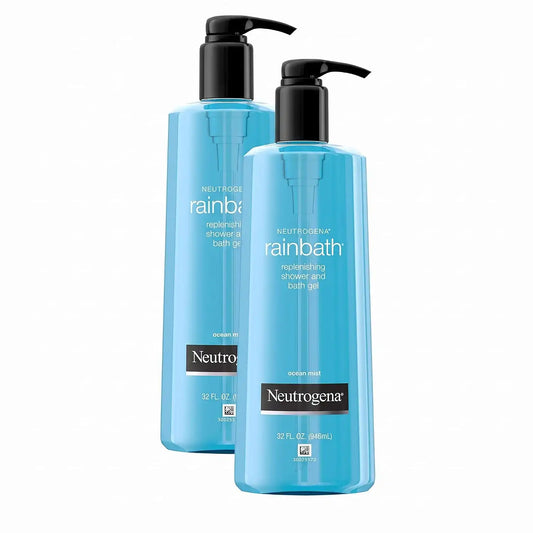 Neutrogena Rainbath Replenishing Shower and Bath Gel -Refreshing Body Wash with Moisturizing Formula for Soft Skin,Ocean Mist Scent,32 fl. oz. (946 mL) Pump Bottle,(Pack of 2)