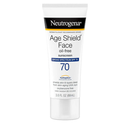 Neutrogena Age Shield Face Sunscreen Lotion SPF 70, 3 fl oz, 2 Pack