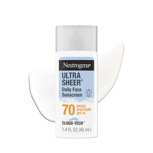 Neutrogena Ultra Sheer Daily Face Sunscreen SPF 70 with BEMT, 1.4 Fl. Oz (Pack of 12)