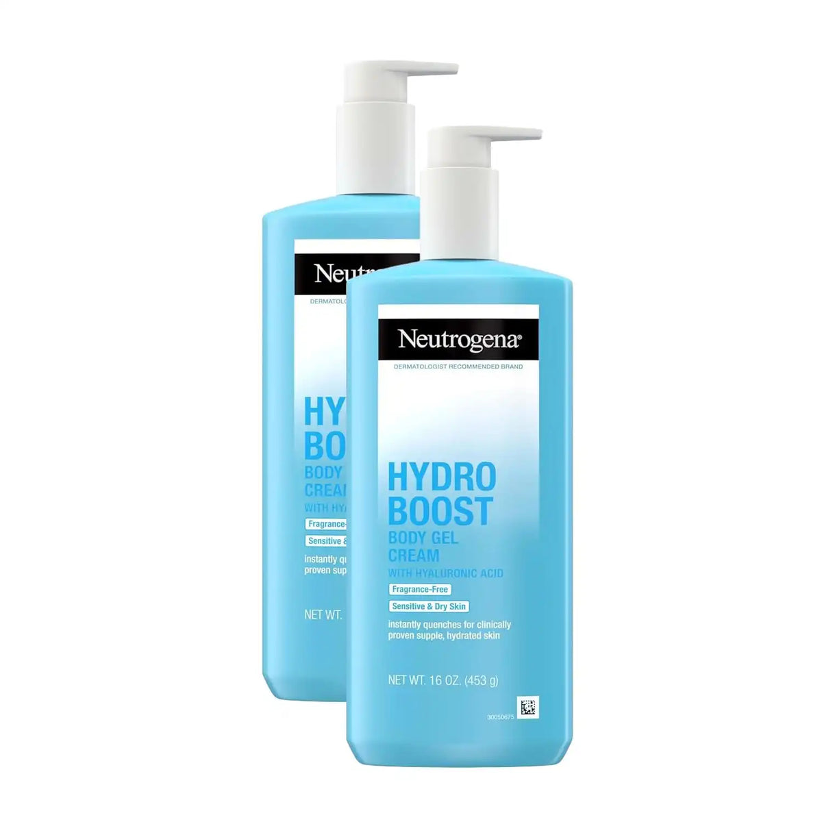 Neutrogena Hydro Boost Body Gel Cream,Hydrating Body Lotion with Hyaluronic Acid for Sensitive Skin,Fragrance-Free Hyaluronic Acid Moisturizer,16 oz,(Pack of 4)