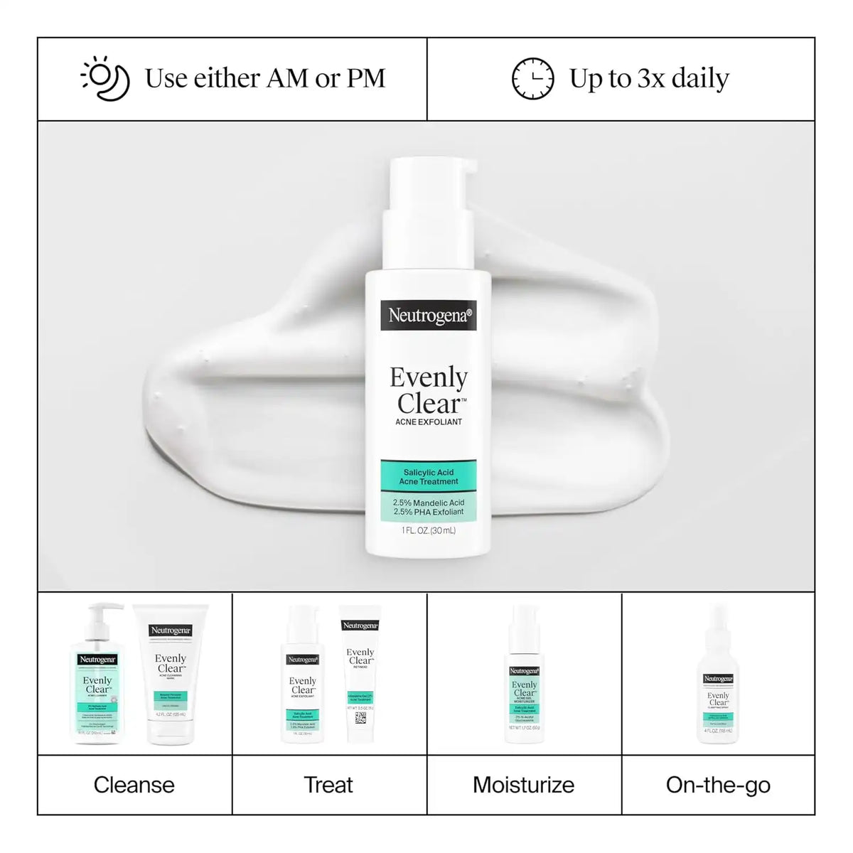 Neutrogena Evenly Clear Acne Exfoliant, 1 fl. oz