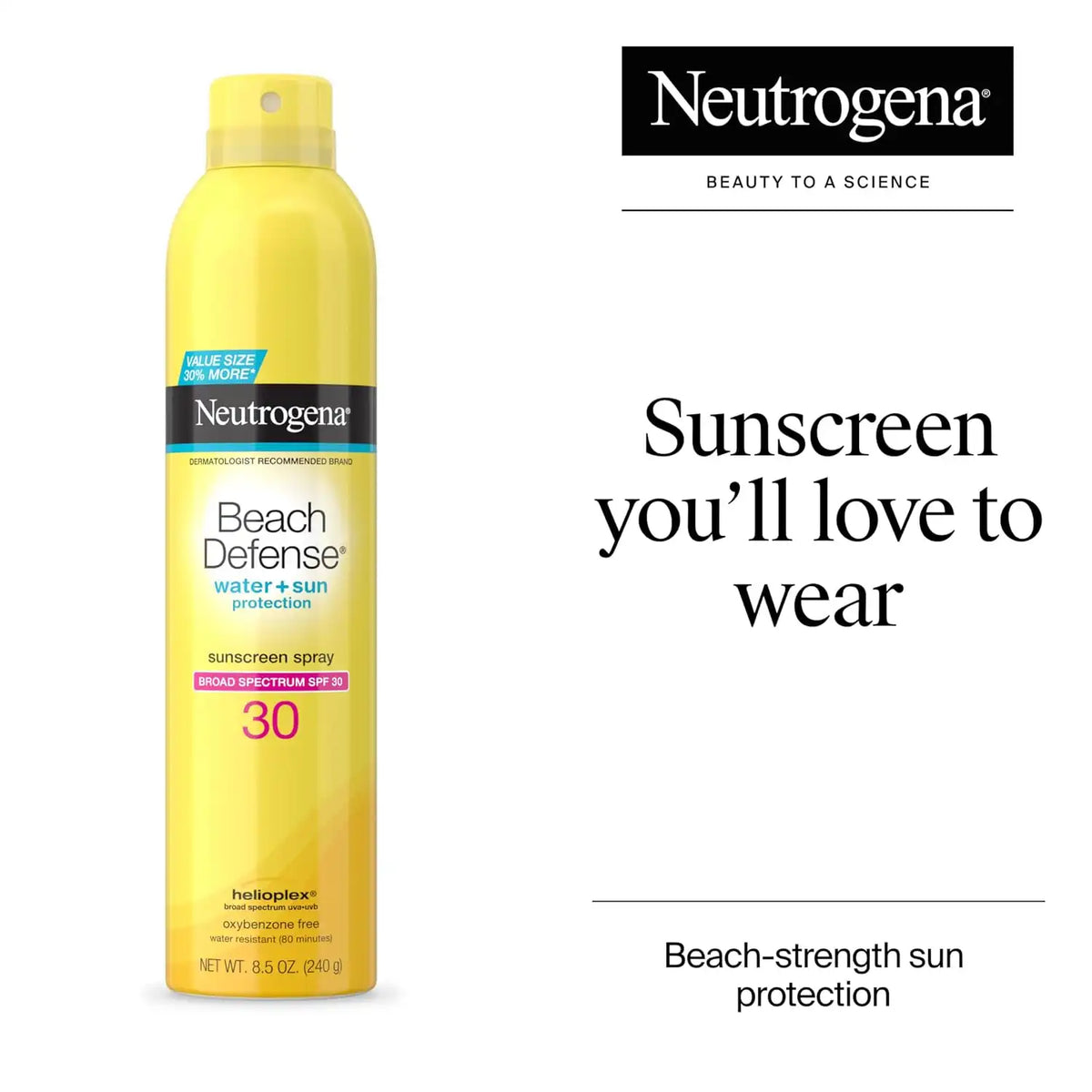 Neutrogena Beach Defense Sunscreen Spray, SPF 30, 8.5 oz