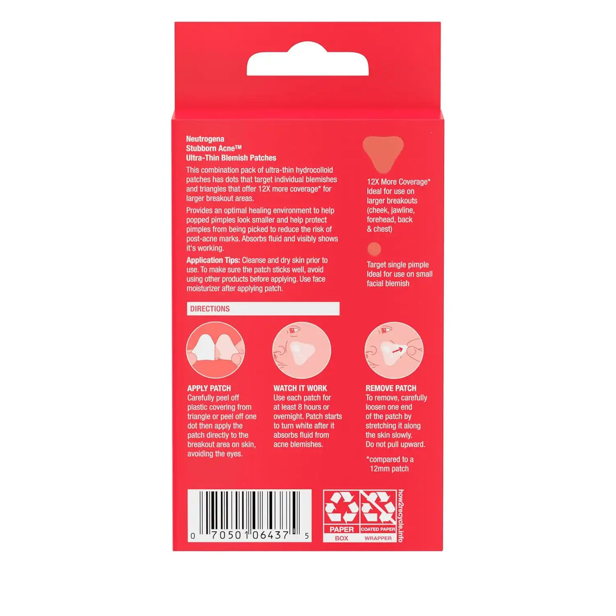 Neutrogena Acne Patches For Stubborn Acne, Combination Pack, 16 ct