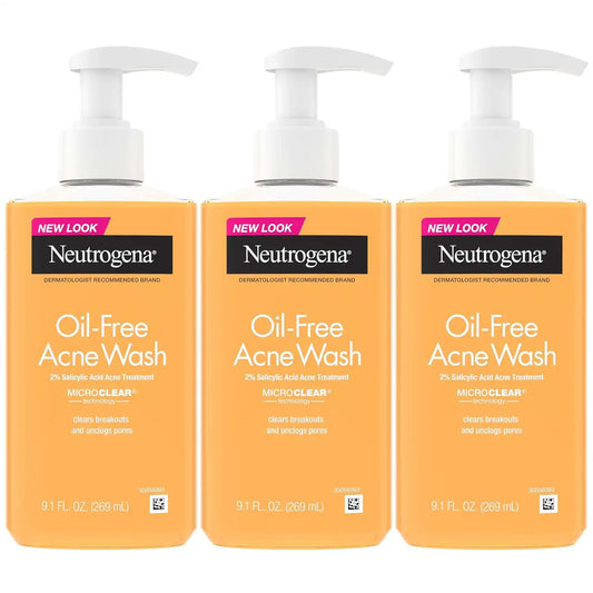 Neutrogena Oil Free Acne Face Wash, 9.1 fl. oz, 3 Pack