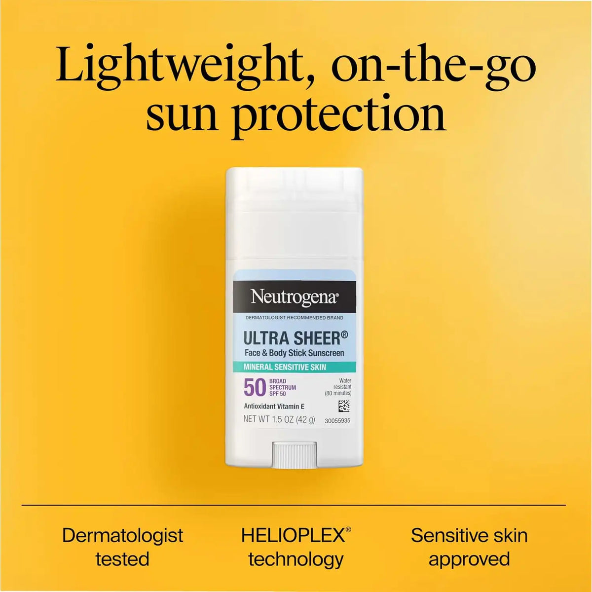 Neutrogena Ultra Sheer Mineral Sunscreen Stick SPF 50, 1.5 Ounce (Pack of 12)