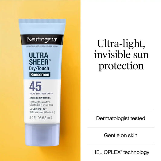 Neutrogena Ultra Sheer Dry Touch Sunscreen Lotion SPF 45, 3 x 3 fl. oz