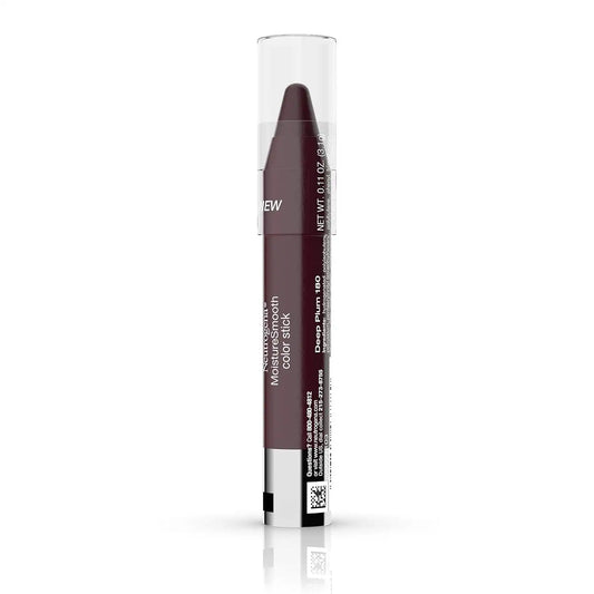 Neutrogena MoistureSmooth Color Stick for Lips, Moisturizing and Conditioning Lipstick with a Balm-Like Formula, Nourishing Shea Butter and Fruit Extracts, 180 Deep Plum, .011 oz (Pack of 2)
