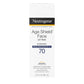 Neutrogena Age Shield Face Oil-Free Sunscreen Lotion with Broad Spectrum SPF 70, Non-Comedogenic Moisturizing Sunscreen to Help Prevent Signs of Aging, PABA-Free, 3 fl. oz (Pack of 12)