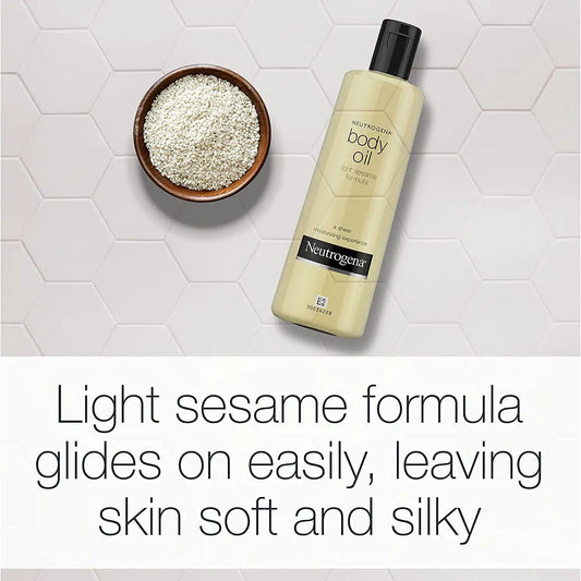 Neutrogena Body Oil Light Sesame Formula, Fragrance Free 8.5 oz (Pack of 4)