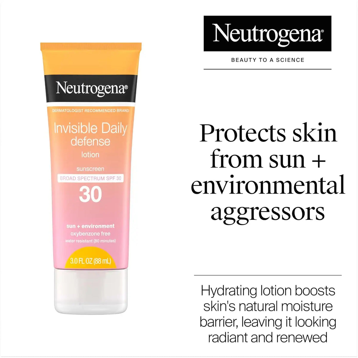 Neutrogena Invisible Daily Defense Sunscreen Lotion SPF 30, 3.0 fl oz