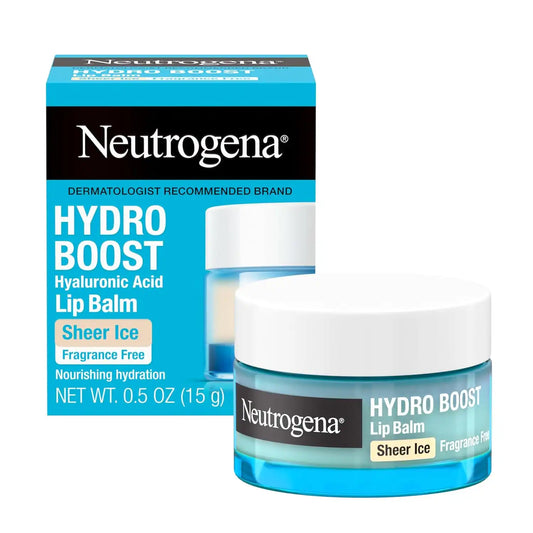 Neutrogena Hydro Boost Hyaluronic Acid, Unscented Lip Balm Leaves Lips Feeling Hydrated, Sheer Ice Nude Lip Balm with a Sweet Sugar Flavor, Fragrance Free, 0.5 oz (Pack of 12)