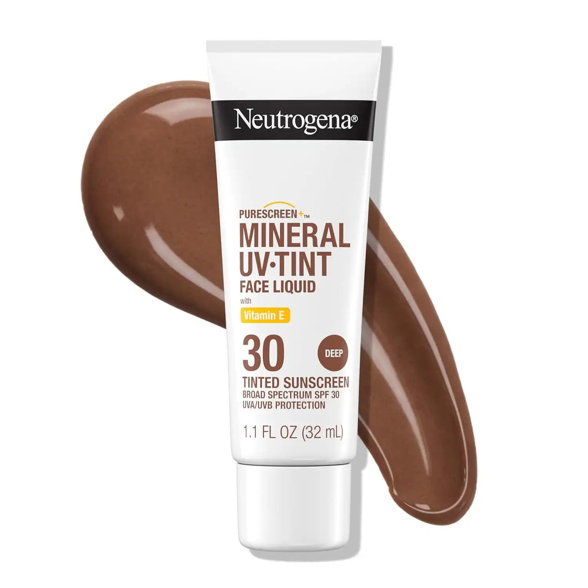 Neutrogena Purescreen+ Mineral Tinted Sunscreen SPF 30, Deep, 1.1 fl oz