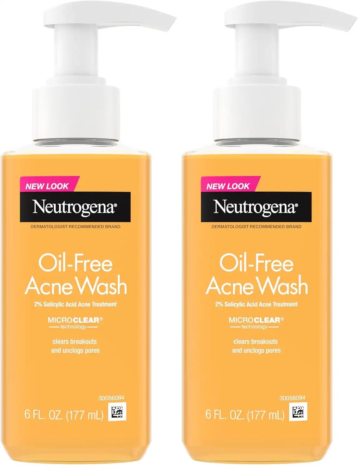 Neutrogena Oil-Free Acne Face Wash, Breakout Prone Skin Facial Cleanser with 2% Salicylic Acid Acne Treatment for Face, 6 fl. Oz, (Pack of 2)