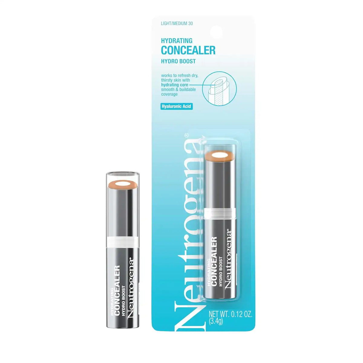 Neutrogena Hydro Boost Concealer Stick, 30 Light/Medium, 0.12 oz