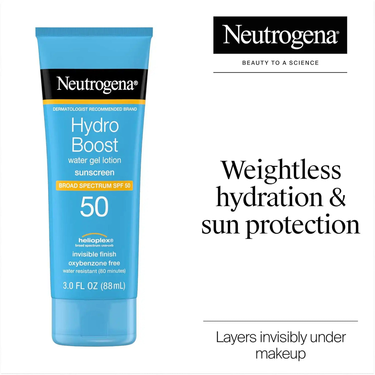 Neutrogena Hydro Boost Water Gel Sunscreen SPF 50, 3 fl oz