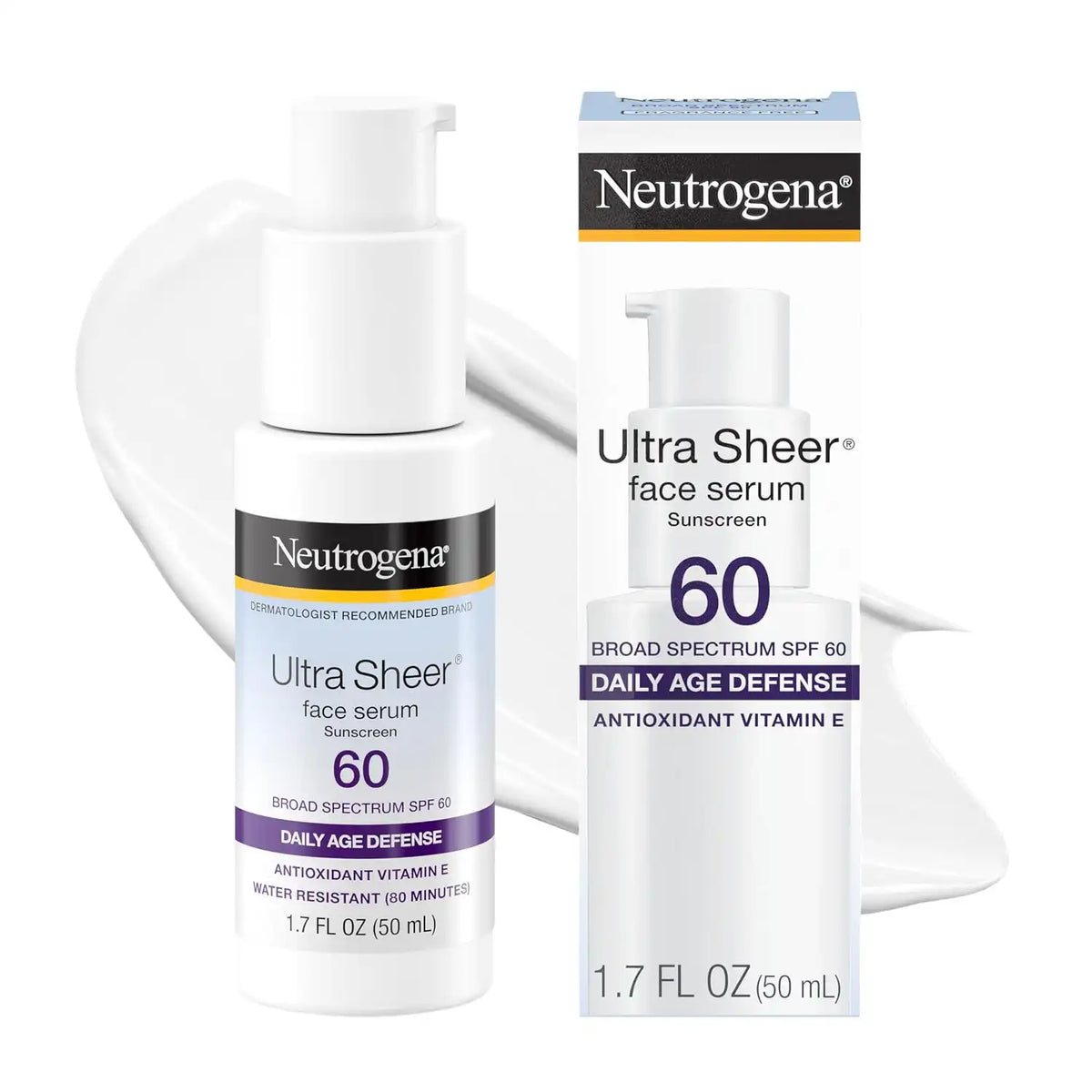 Neutrogena Ultra Sheer Sunscreen Serum SPF 60, Fragrance-Free, 1.7 fl. oz