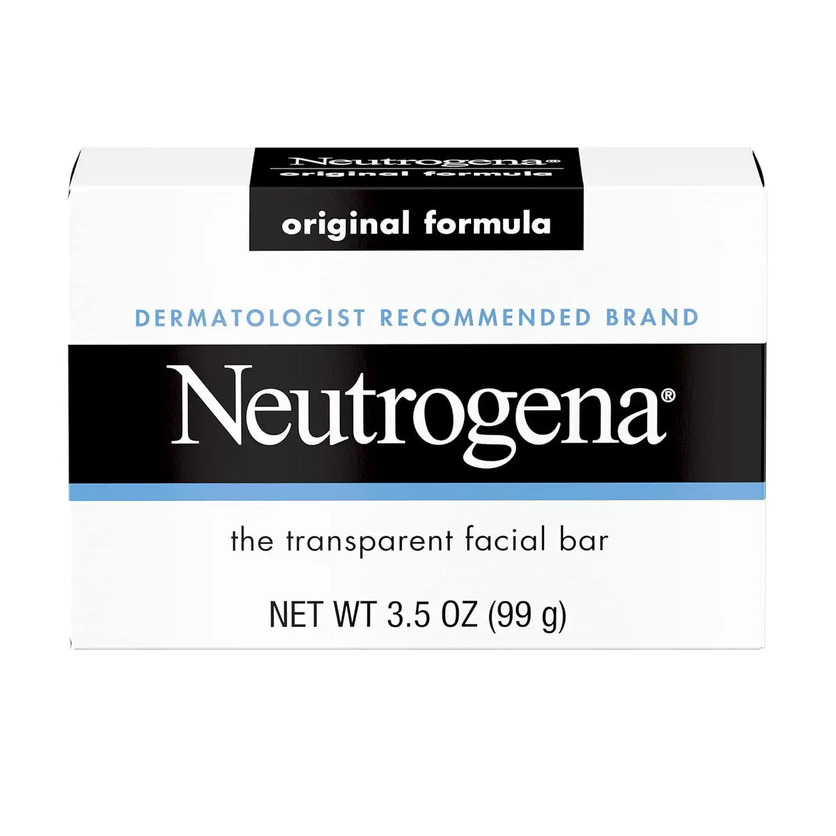 Neutrogena Original Amber Bar Facial Cleansing Bar with Glycerin, Clean-Rinsing, Transparent Face Soap, Free of Harsh Detergents, & Dyes, 3.5 oz