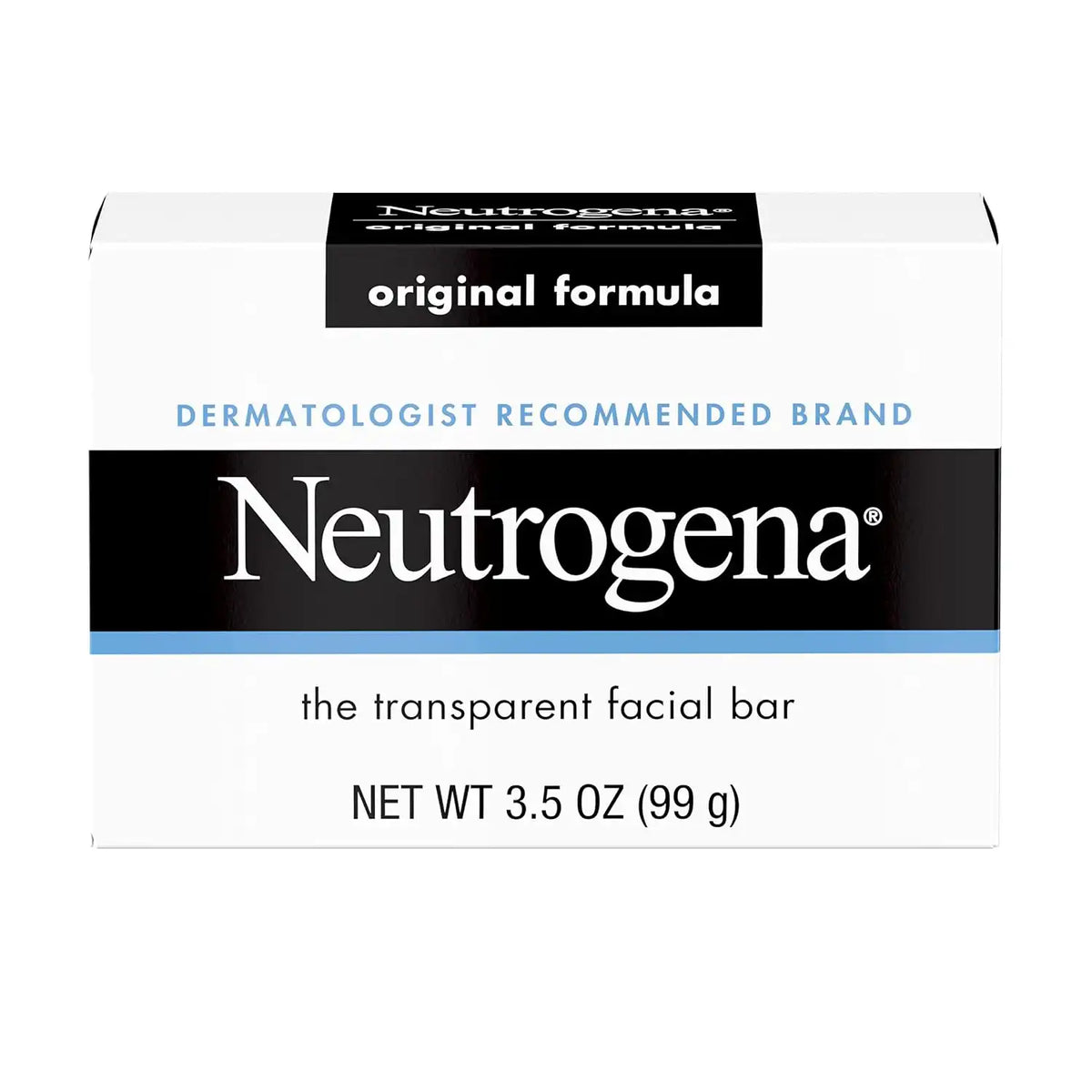 Neutrogena Original Amber Bar Facial Cleansing Bar with Glycerin, Clean-Rinsing, Transparent Face Soap, Free of Harsh Detergents, & Dyes, 3.5 oz