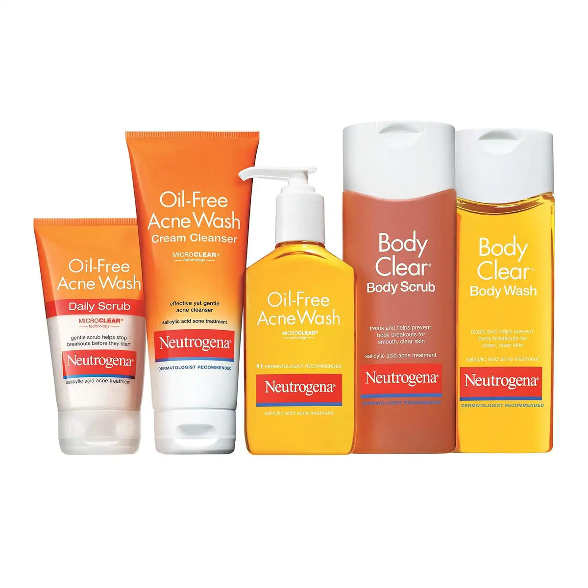 Neutrogena Oil-Free Acne Face Wash Cream Cleanser with 2% Salicylic Acid Acne Treatment, Non-Comedogenic & Gentle Daily Facial Cleanser for Acne-Prone Skin, 6.7 fl. oz (Pack of 6)