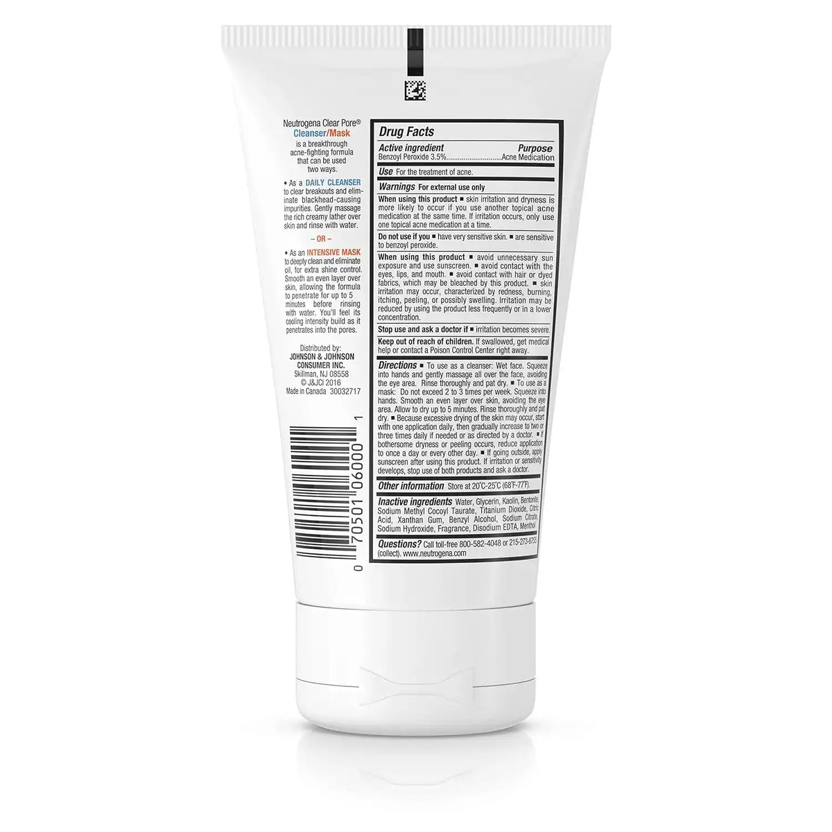 Neutrogena Clear Pore Cleanser/Mask, 4.2 Ounce