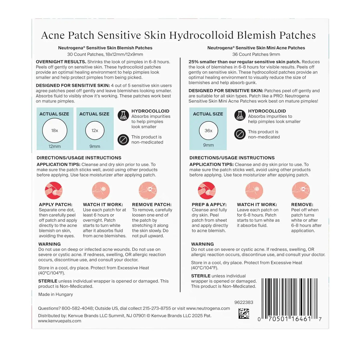 Neutrogena Flawless Fix Sensitive Skin Acne Patch Duo Set, 66 ct