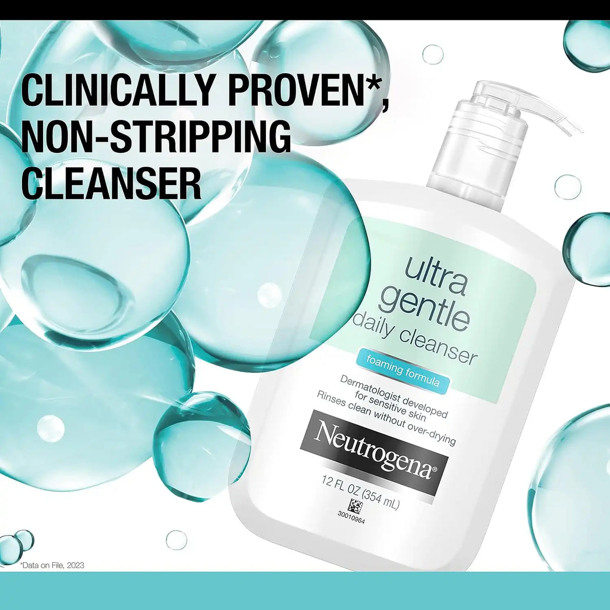 Neutrogena Ultra Gentle Foaming Facial Cleanser, Hydrating Face Wash for Sensitive Skin, Gently Cleanses Face Without Over Drying, Oil-Free, Soap-Free, 12. fl. oz, Pack of 3