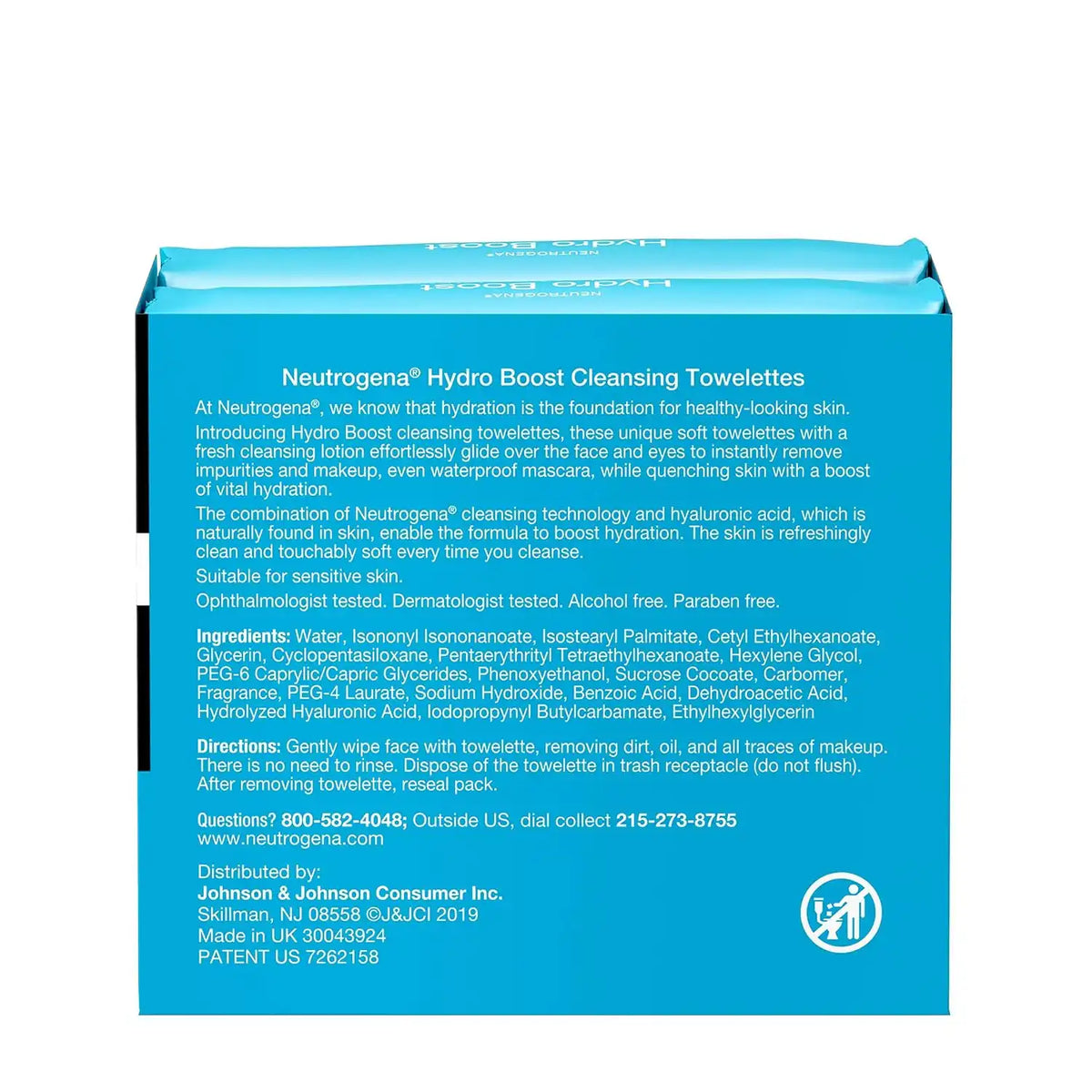Neutrogena Neutrogena Hydroboost Facial Cleansing & Makeup Remover Wipes With Hyaluronic Acid, Twin Pack, 25 Ct, 25 count (Pack of 4)