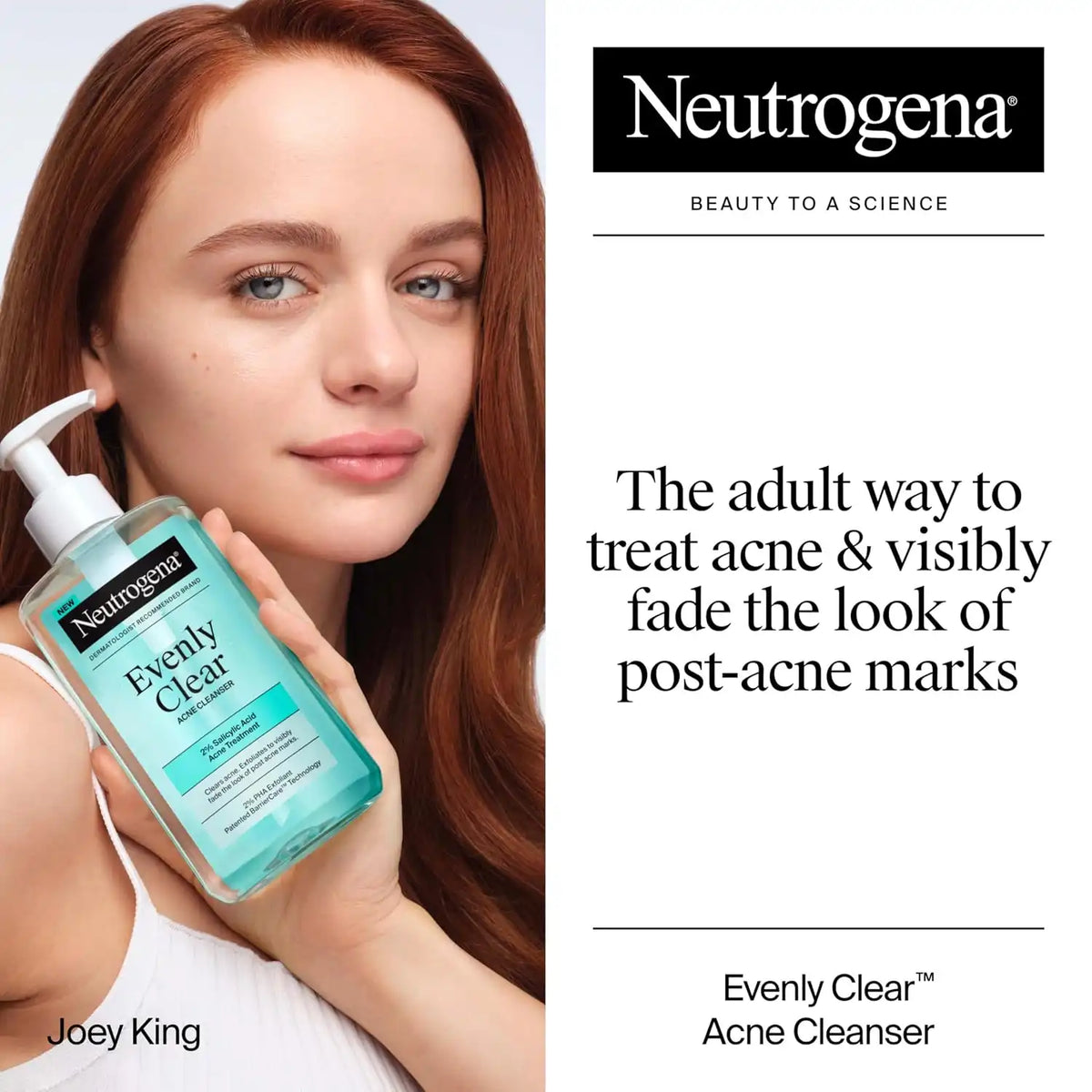 Neutrogena Evenly Clear Acne Cleanser, 9.1 fl. oz