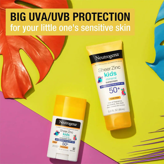 Neutrogena Sheer Zinc Oxide Mineral Sunscreen Kids SPF 50, 3 fl oz